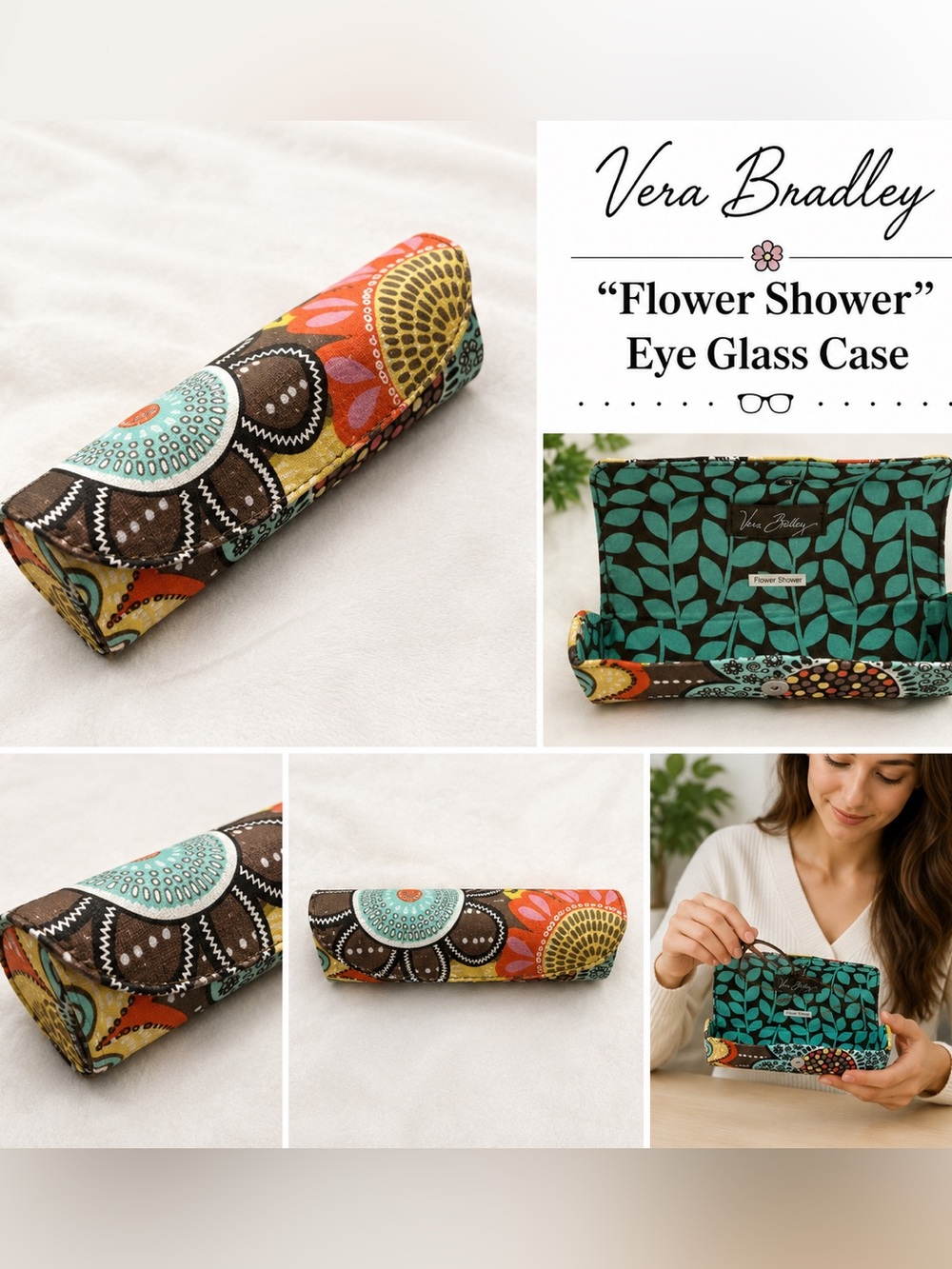 Vera Bradley “Flower Shower” Eye Glass Case